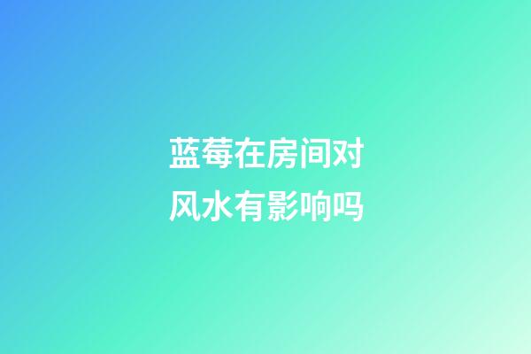蓝莓在房间对风水有影响吗
