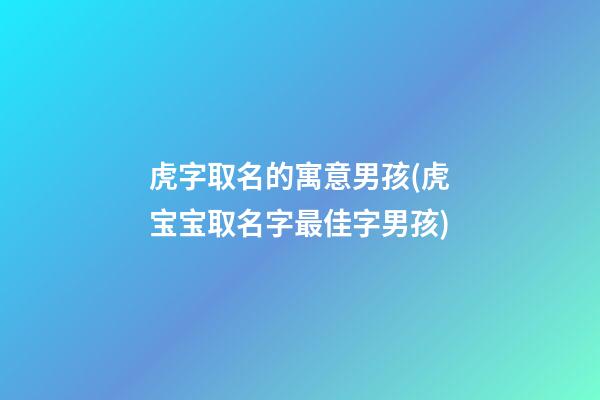 虎字取名的寓意男孩(虎宝宝取名字最佳字男孩)