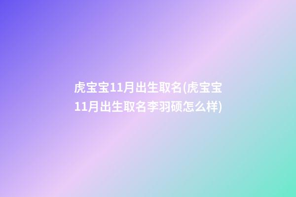 虎宝宝11月出生取名(虎宝宝11月出生取名李羽硕怎么样)