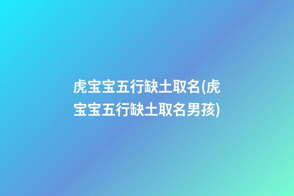虎宝宝五行缺土取名(虎宝宝五行缺土取名男孩)
