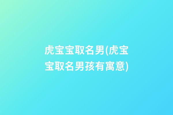 虎宝宝取名男(虎宝宝取名男孩有寓意)