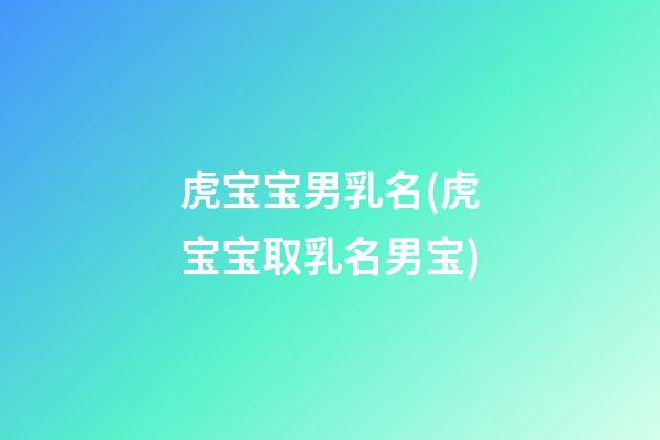 虎宝宝男乳名(虎宝宝取乳名男宝)