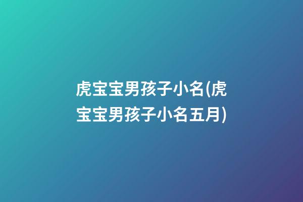 虎宝宝男孩子小名(虎宝宝男孩子小名五月)