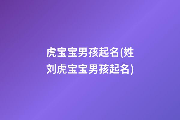 虎宝宝男孩起名(姓刘虎宝宝男孩起名)