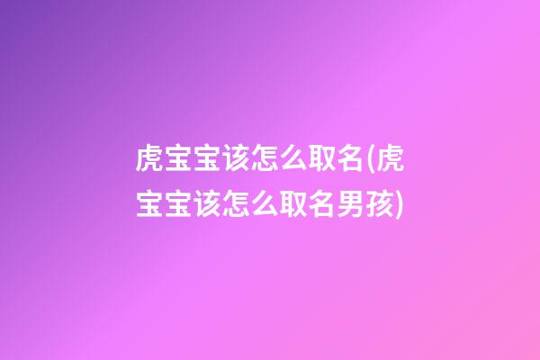 虎宝宝该怎么取名(虎宝宝该怎么取名男孩)