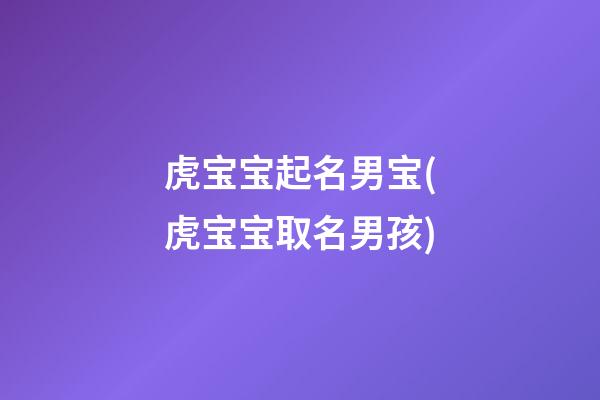 虎宝宝起名男宝(虎宝宝取名男孩)