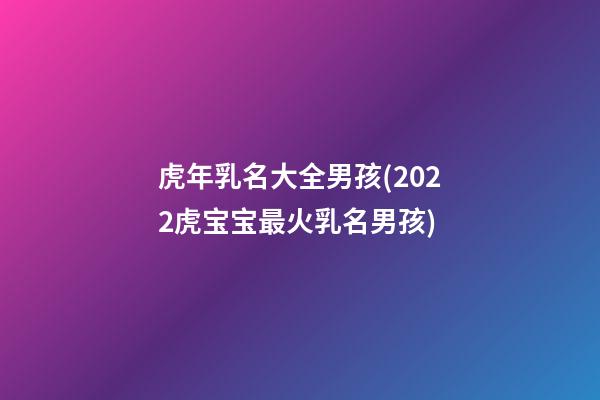 虎年乳名大全男孩(2022虎宝宝最火乳名男孩)