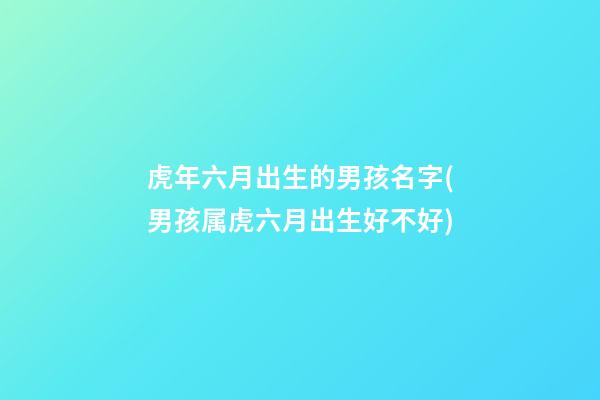 虎年六月出生的男孩名字(男孩属虎六月出生好不好)