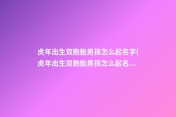 虎年出生双胞胎男孩怎么起名字(虎年出生双胞胎男孩怎么起名字好)