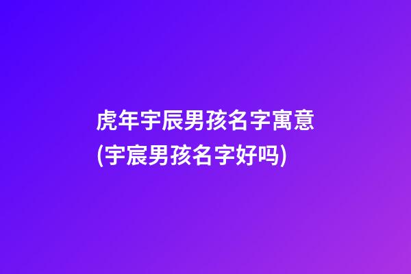 虎年宇辰男孩名字寓意(宇宸男孩名字好吗)