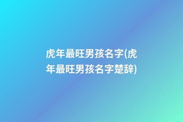 虎年最旺男孩名字(虎年最旺男孩名字楚辞)