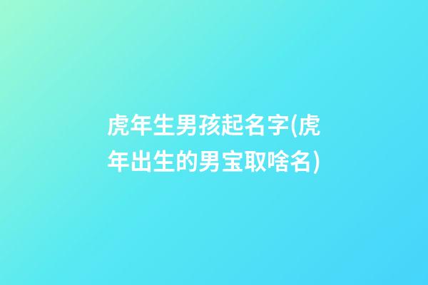 虎年生男孩起名字(虎年出生的男宝取啥名)