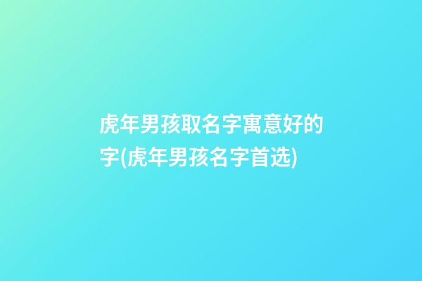 虎年男孩取名字寓意好的字(虎年男孩名字首选)