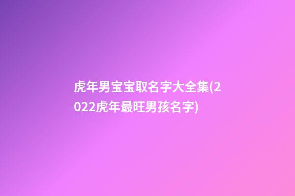 虎年男宝宝取名字大全集(2022虎年最旺男孩名字)