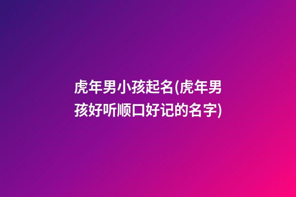 虎年男小孩起名(虎年男孩好听顺口好记的名字)