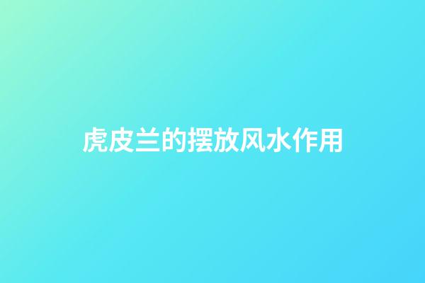 虎皮兰的摆放风水作用