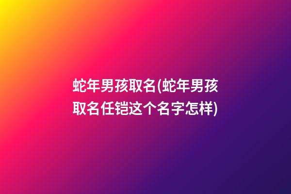 蛇年男孩取名(蛇年男孩取名任铠这个名字怎样)
