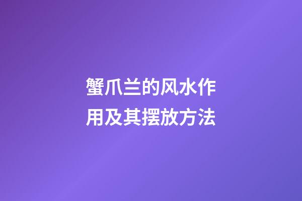 蟹爪兰的风水作用及其摆放方法