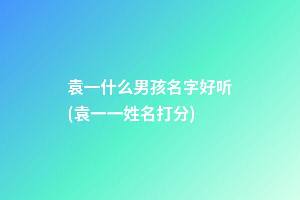 袁一什么男孩名字好听(袁一一姓名打分)