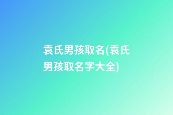 袁氏男孩取名(袁氏男孩取名字大全)