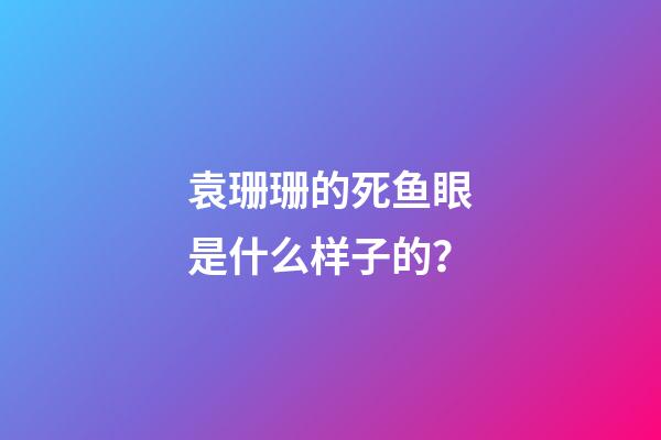 袁珊珊的死鱼眼是什么样子的？