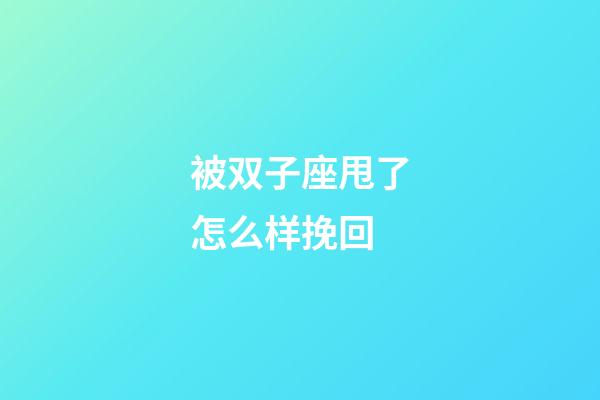 被双子座甩了怎么样挽回-第1张-星座运势-玄机派