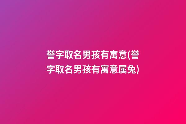 誉字取名男孩有寓意(誉字取名男孩有寓意属兔)