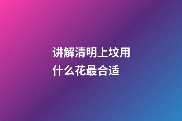 讲解清明上坟用什么花最合适