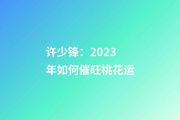 许少锋：2023年如何催旺桃花运