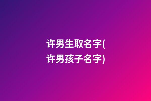许男生取名字(许男孩子名字)