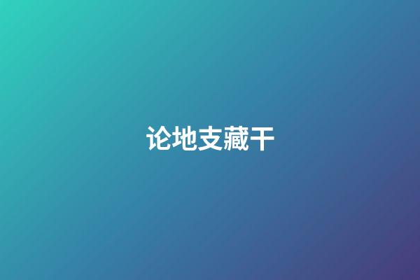 论地支藏干