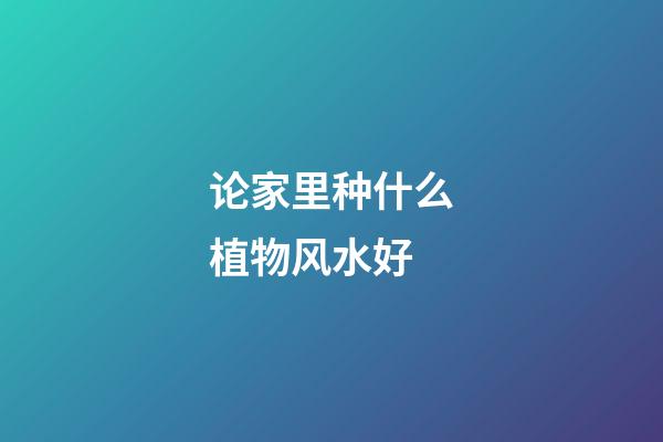 论家里种什么植物风水好