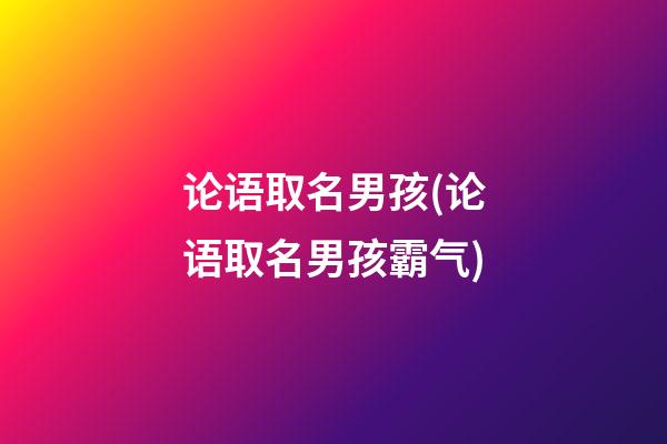 论语取名男孩(论语取名男孩霸气)