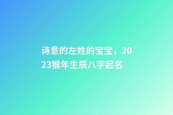 诗意的左姓的宝宝，2023猴年生辰八字起名