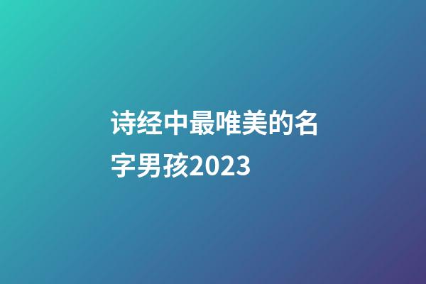 诗经中最唯美的名字男孩2023