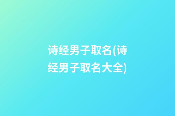 诗经男子取名(诗经男子取名大全)