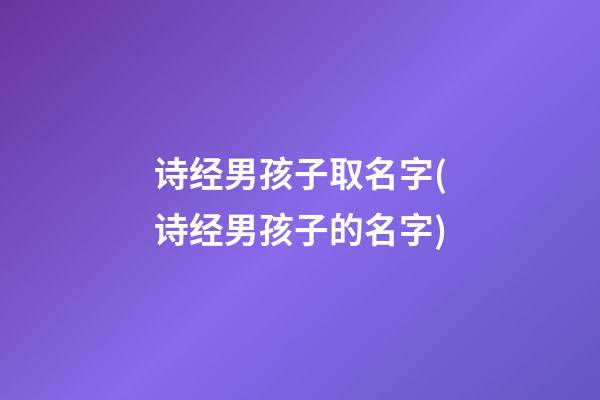 诗经男孩子取名字(诗经男孩子的名字)