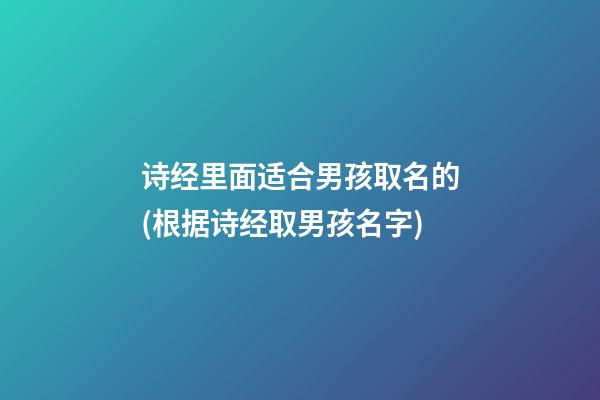 诗经里面适合男孩取名的(根据诗经取男孩名字)