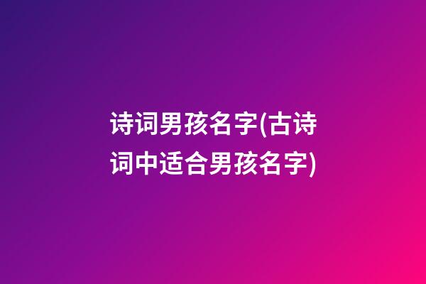诗词男孩名字(古诗词中适合男孩名字)