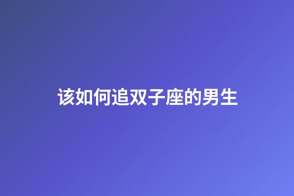 该如何追双子座的男生-第1张-星座运势-玄机派