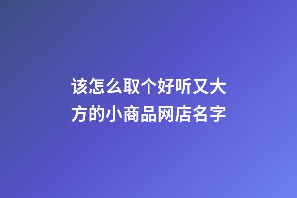 该怎么取个好听又大方的小商品网店名字-第1张-店铺起名-玄机派