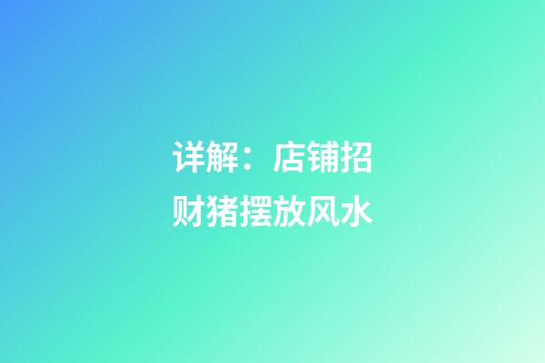详解：店铺招财猪摆放风水
