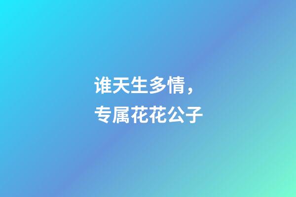 谁天生多情，专属花花公子