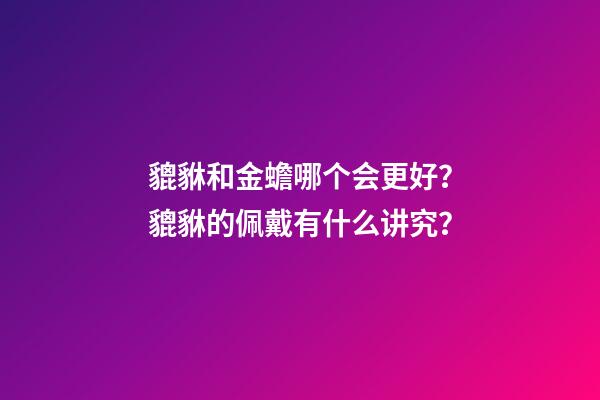 貔貅和金蟾哪个会更好？貔貅的佩戴有什么讲究？