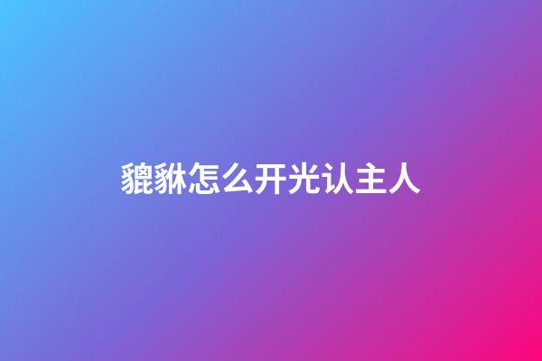 貔貅怎么开光认主人