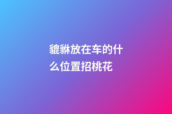 貔貅放在车的什么位置招桃花
