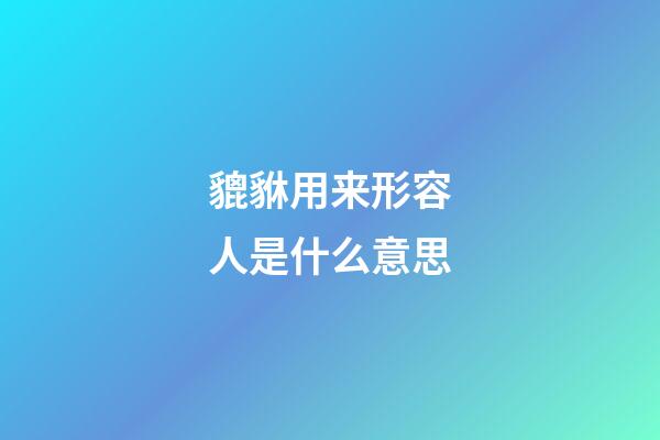 貔貅用来形容人是什么意思