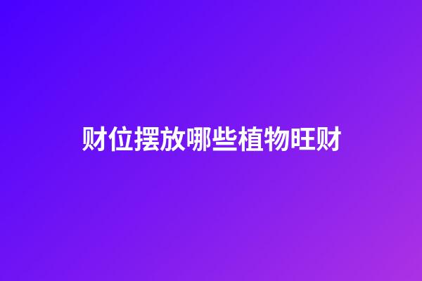 财位摆放哪些植物旺财