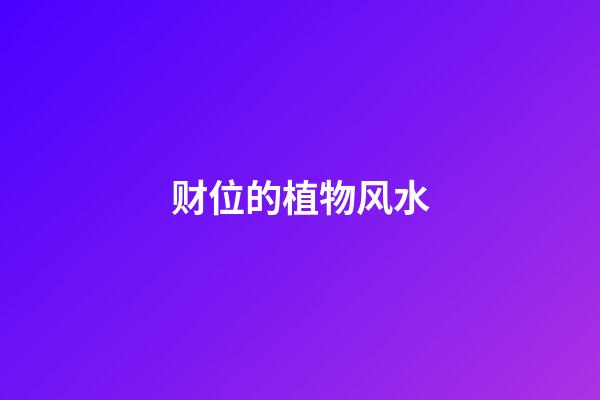 财位的植物风水