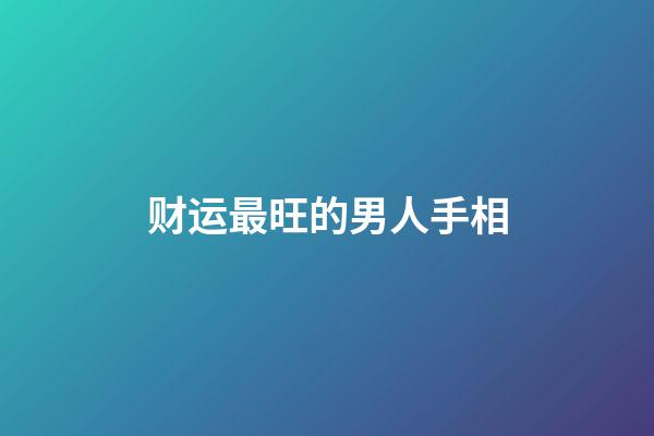 财运最旺的男人手相